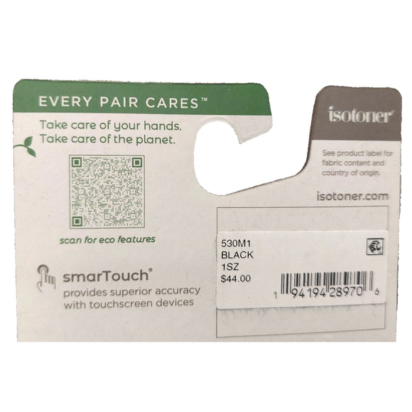 Isotoner Signature Black Chenille Cable-Knit Gloves Sz One Size NWT - Picture 11 of 11